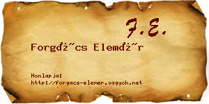 Forgács Elemér névjegykártya