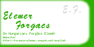 elemer forgacs business card