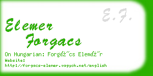 elemer forgacs business card